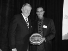 Jerry Colangelo and Mannie Jackson, owner of the Globetrotters